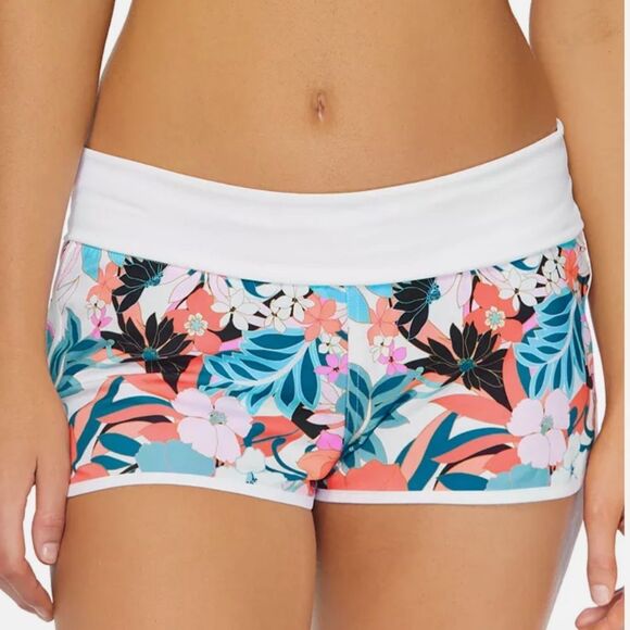 Raisins Juniors' Aloha Tropical-Print‎ Swim Shorts Floral Size M NWT in package - Picture 1 of 4